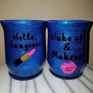 Custom makeup brush holders